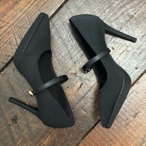 Cosy Island Black Mary Jane Platform Pumps with Stiletto Heel 7.5